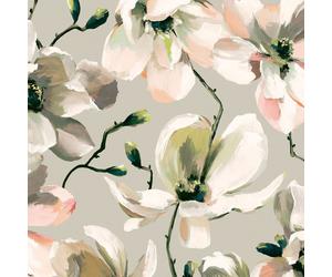 47464 - Flora Cerezo Beige Blanco Naranja Galerie Papel Tapiz