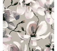 47466 - El Nuevo Libro De Diseño Papel Tapiz Floral Gris Plateado Galerie