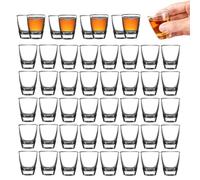 48 PCS Vasos de Chupito, 30 ml Vaso de Vino en Forma de Huevo, Vaso de Vidrio Templado con Base Gruesa, Juego de Shot Glass, Vasos Para Beber Directamente, para Aguardiente, Vodka, Ouzo, Sambuca