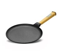 4BIG.fun Sartén para panqueques de 22 cm de diámetro, sartén de hierro fundido para crepes/tortitas, sartén omlett, sartén para crepes para todo tipo de fuegos, incluye inducción