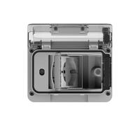4box - Funda Wide Grado de protección IP55 Completa de Enchufe Schuko bivalente para Caja empotrada 3 módulos Protección Total Incluso con Enchufe insertado Color Gris RAL 7035
