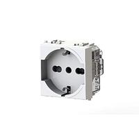 4box - Toma eléctrica tipo P40 2P+T Compatible con Vimar® Plana™. Permite conectar un enchufe Schuko o un enchufe de 10 o 16 A sin adaptadores. Instalación fácil. Color blanco