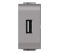 4Box - Toma USB de 2,1 A Compatible con Bticino Livinglight, 250 V, Plateado, 4B.NT.USB, 250V