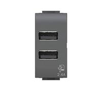4Box, USB 2.4, Toma USB de Pared 2.4 A, Compatible con Bticino Livinlight, Antracita