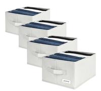 4CONVY Organizador de pantalones para armario resistente-[2024 MATERIAL MEJORADO] 3 unidades de organizadoras reforzadas y rígidas con grandes compartimentos - organizador para guardar pantalones
