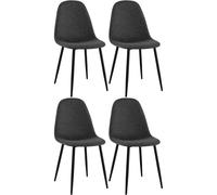 CLP Juego de 4 sillas de comedor Napier, tapizadas, con capacidad de carga de hasta 150 kg, color . Material: tela