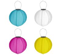 4er Set Solar Farolillo Ø 20cm Bola LED Pantalla de Lámpara Deco Jardín Farola