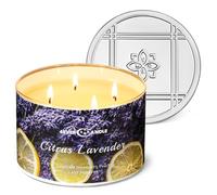 4EVER CANDLE Velas perfumadas a lavanda cítrica, velas de soja de 18oz, no tóxicas, de 4 mechas, en frascos grandes, con más de 50 horas de duración, eventos y decoración del hogar