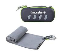 4Monster Toallas de microfibra en 5 colores, absorbentes, ultraligeras, de secado rápido, para fitness, deportes, sauna, yoga, viajes [Medio (60 x 120cm)] Gris
