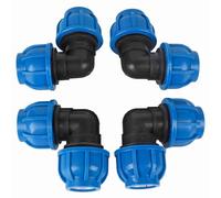 4PCS Conector de tubería de agua Divisor de manguera de jardín de 2 vías Conector de plástico Pe de 90 grados Divisor de grifo Conector de codo de 32 mm a 32 mm Accesorios de