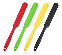 4Pcs Espatula de Silicona Lengua de Silicona Resistente al Calor Espátula de Cocina No Tóxico Espátulas Aplicador de Cera Raspador de Tarro de Goma para Harina Huevo Tarro Botellas Crema Depilación
