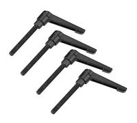 4Pcs Mango De Palanca De Sujeción Adjustable Handle M6 Stainless Steel Threaded Rod End Black 4Pcs For Machine Replacement (40 mm)
