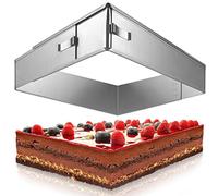 4smile Aro para Pasteles Ajustable - Made in Germany Molde en Acero Inoxidable, con Soportes para Fijar - Anillo de Repostería Duradero