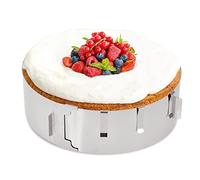 4smile Molde para tartas - Deliciosas tartas de crema y frutas en un abrir y cerrar de ojos - Molde redondo de acero inoxidable - Ajuste y fijación mediante pinzas - Altura: 7,5 cm - Made in Germany