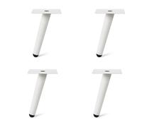 4un. Pata cónica Inclinada pie mueble nórdico mesa escandinava en acero lacado en pintura blanca. Altura 150mm