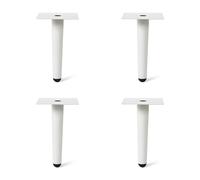 4un. Pata cónica pie mueble nórdico mesa escandinava en acero lacado en pintura blanca. Altura 150mm