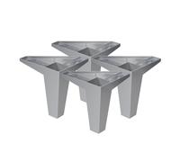 4un. Pata Inclinada pie mueble nórdico escandinavo en resina plastica ABS ANTIHUMEDAD color aluminio mate. Altura 100mm