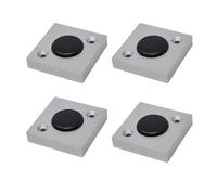4un. Pata pie elevador de mueble altura 10mm en resina plastica ABS ANTIHUMEDAD color aluminio mate con tapon contera deslizante