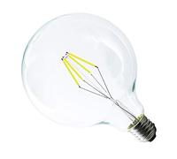 4W G125 E27 400 Lúmenes LED Globo Edison Filamento Bombilla para Habitación, Comedor, Estudio, Salón, Bar,Blanco frío 6000K,(Pack de 1)