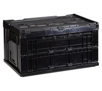 4x Caja de transporte profesional Relaxdays, estable, para uso comercial, fabricada en plástico de alta calidad, de gran calidad, 60 litros, dimensiones (alto x ancho x profundidad): 32,5 x 58,5 x 39,