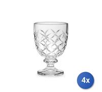 4x H&H Paquete De 6 Copas Bilbao De Vidrio Transparente Cl 22