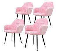 4x Juego Sillones De Comedor - Asiento Terciopelo Rosa Ecd Germany