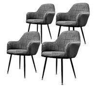 4x Juego Sillones De Comedor - Gris Oscuro Ecd Germany
