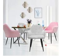 4x Juego Sillones De Comedor - Gris Rosa Ecd Germany