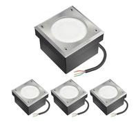 4x LED empotrable de suelo NEOLUM para exterior IP67 angular 10 x10cm