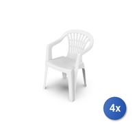 4X Silla Monobloque Modelo Lyra De Color Blanco