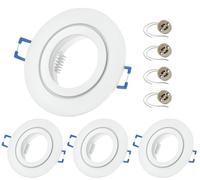 4x Sweet LED marco empotrable incluido casquillo GU10 - IP44 focos empotrables para baño, focos LED empotrables redondos de aluminio - Ø 84mm, blanco