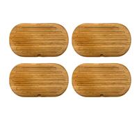 4x Tabla para Cortar Pan Con Krümelrillen Bambú 37x21cm la de Cocina