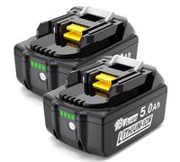 5,0Ah Batería de Repuesto de para Makita 18V: Compatible con BL1850B BL1850 | 2 baterías de iones de litio compatibles con BL1860B BL1860 BL1830 194205-3 LXT-400