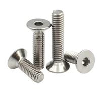5/10/50 Uds M1.6 M2 M3 304 A2 cabeza hexagonal de acero inoxidable tornillo Allen avellanado plano DIN7991