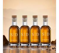 5/10 Botellas de Vidrio Personalizadas para Recuerdos de Boda, Mini Botellas de Licor de 1.7oz con Tapas - BOTELLAS VACÍAS PARA VINO Custom Design 2 10pcs Bottles