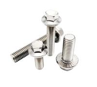 5/10 piezas de pernos de cabeza hexagonal con brida y arandela dentada, M5, M6, M8, A2-70, acero inoxidable 304, GB5787(10PCs M6x25mm)