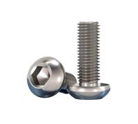 5/10 Uds TA2 Titanio ISO7380 Cabeza Hexagonal Tornillo Gr2 Redonda M2-M8(15mm,M2 (10Pcs))