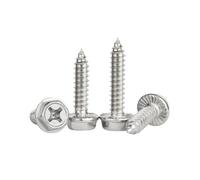 5-100 piezas M3-M8 acero inoxidable/acero al carbonio ranura cruzada cabeza hexagonal con brida tornillos autoperforantes, M6x16mm(10 piezas)