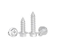 5-100 piezas M3-M8 acero inoxidable/acero al carbonio ranura cruzada cabeza hexagonal con brida tornillos autoperforantes, M8x16mm(10 piezas)