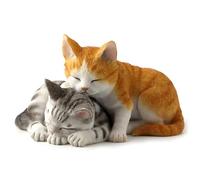 5.13, dormir de gato gatos figura decorativa, color naranja y gris