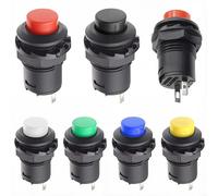 5/20 piezas interruptores de botón momentáneo/bloqueo automático DS228 DS428 12mm interruptor de botón apagado DS-228 DS-428 Black Self Reset