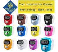 5/3/1 Uds Mini contador de dedo electrónico contador de mano Clicker de anillo contadores digitales contador de fila de tejer Contador de carrera White 1pcs