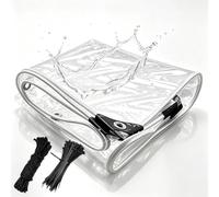 5.5x5.5m Lonas Impermeables Transparente Exterior Lluvia Herramienta De con Ojales Resistente Toldo Plegable Resistente Solar Anti-UV Prueba A Prueba De Viento Toldos PerforacióN Borde