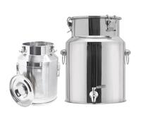 5-88Litros Lechera Acero Inoxidable con Tapa Hermética Grifo, Jarra de Leche con Tapa Asa, Cubo Sellado para Cerveza Vino, Bidón de Leche para Transporte Líquidos Sólidos(No Spigot,48L/12.68Gal)