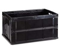 5 cajas de transporte profesionales, resistentes cajas plegables, para uso comercial, fabricadas con plástico de alta calidad, duraderas, capacidad de 60 litros, color