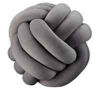 5 cojines trenzados, cojines decorativos para sofá y cama, estilo escandinavo, cojines con nudos, diámetro 25 cm, color gris oscuro