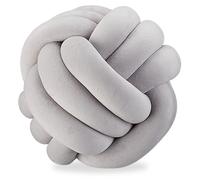 5 cojines trenzados, ideales para decorar sofás y camas, estilo escandinavo, cojines decorativos, diámetro 25 cm, color gris