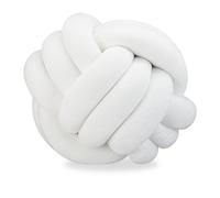 5 cojines trenzados, ideales para decorar sofás y camas, estilo escandinavo, cojines decorativos, diámetro 25 cm, color blanco
