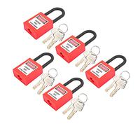 5 conjuntos de candados Lockout Tagout, candados de seguridad de nailon de 38mm impermeables al polvo, con 2 llaves por candado para aplicaciones industriales Lock-Out Tag-Out (rojo)