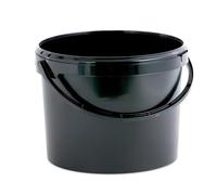 5 cubos de plástico de 10 L + asa y tapa, resistente, grado alimenticio, sin BPA, multiusos, fermentación, alimentos, líquidos, productos químicos, hidropónicos, color negro